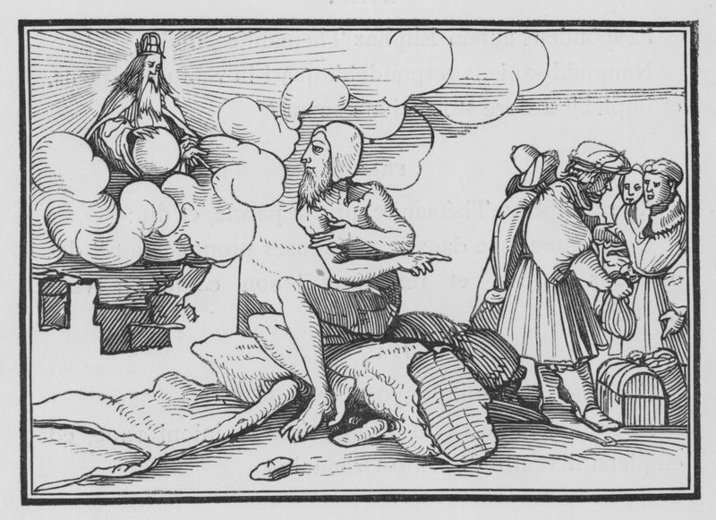 Tanrı İşi Kasırgadan Çıkarır, İş XXXVIII, 1, 2 by Hans after Holbein the Younger