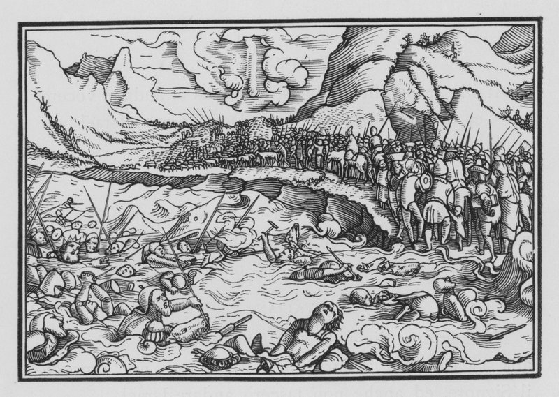 Firavun İsraillileri Takip Ediyor, Çıkış XIV, 28 by Hans after Holbein the Younger