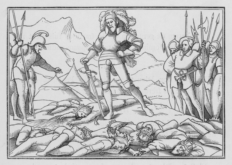 Otuz Bir Kral Vuruldu Joshua, Joshua XII, 7 by Hans after Holbein the Younger