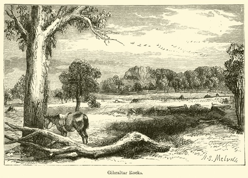 Cebelitarık Kayaları (gravür) by Harden Sidney (after) Melville