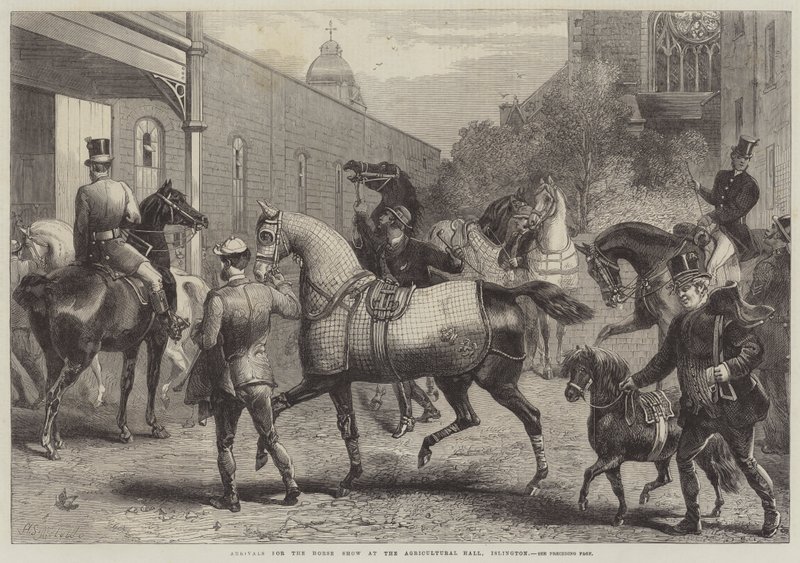 Islington, Tarım Salonundaki At Gösterisi için gelenler by Harden Sidney Melville