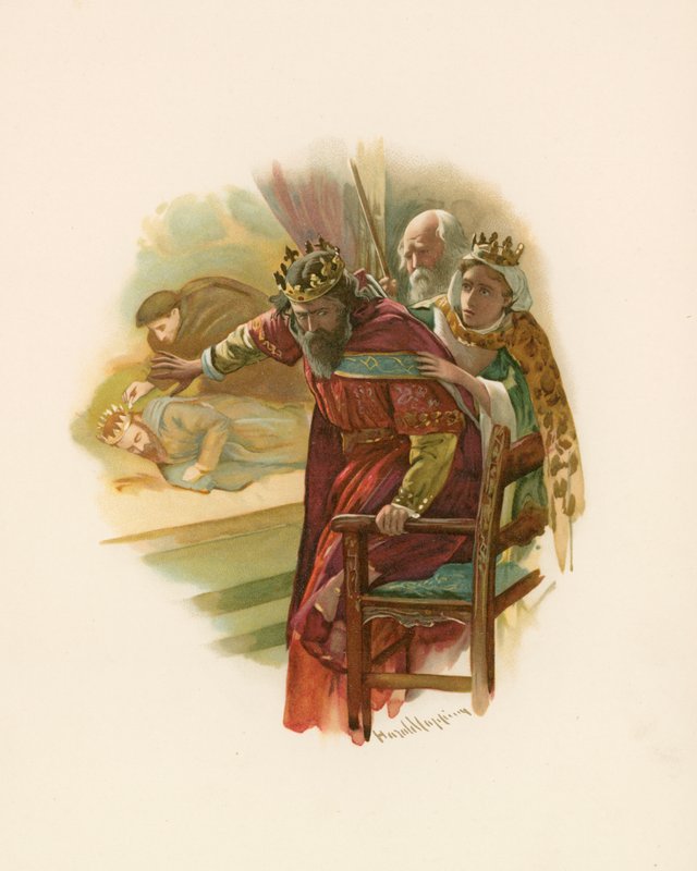 Hamlet - oyun sahnesi by Harold Copping