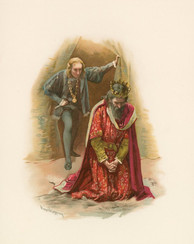 Hamlet ve kral by Harold Copping