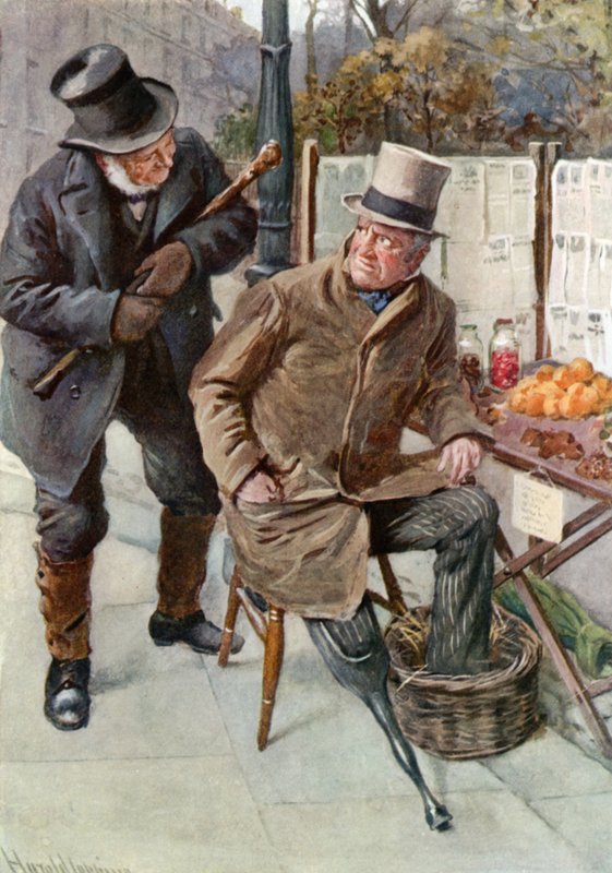 Bay Boffin ve Silas Wegg (renkli taş) by Harold Copping