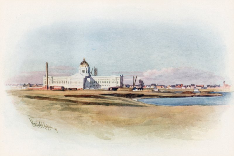 Regina, Saskatchewan, Yeni Parlamento Binası yapım aşamasında by Harold Copping