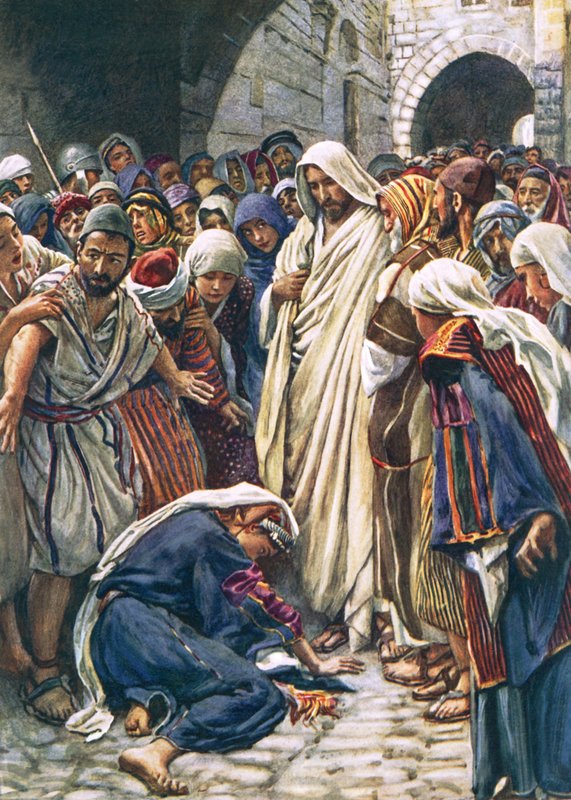 Elbisesinin eteğine dokunan kadın by Harold Copping