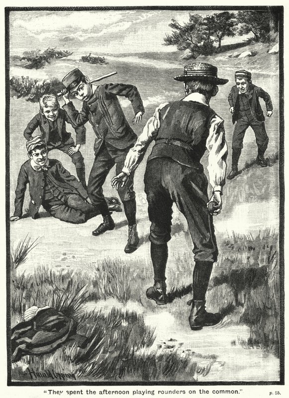 "Öğleden sonrayı ortak alanlarda oynayarak geçirdiler" (gravür) by Harold Copping