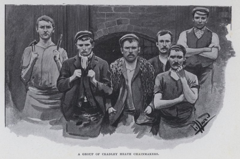 Bir grup Cradley Heath Chainmaker (s/b fotoğraf) by Harold Hume Piffard