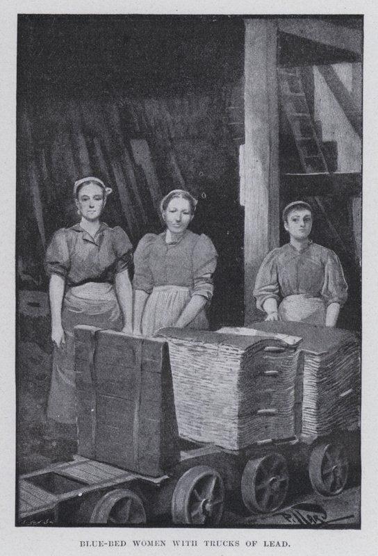 Kurşun kamyonlu mavi yataklı kadınlar (s/b fotoğraf) by Harold Hume Piffard