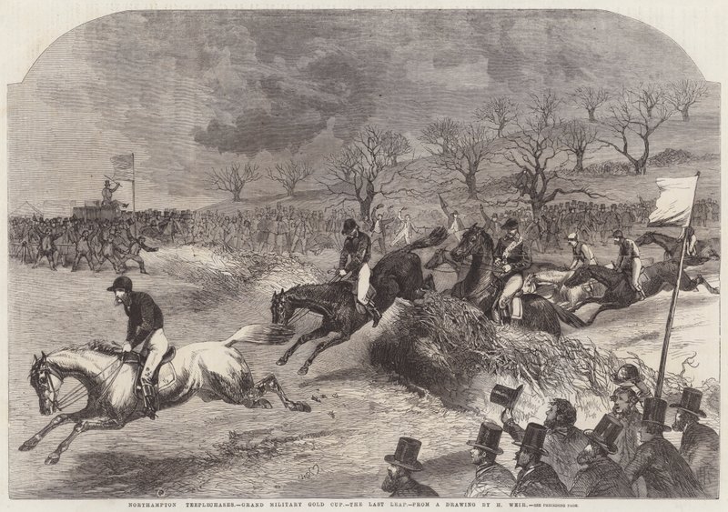 Northampton Engelli Koşuları, Büyük Askeri Altın Kupa, Son Sıçrama by Harrison William Weir