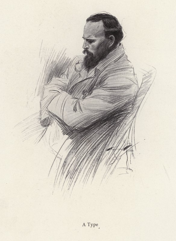 Oturan bir adamın portresi (lito) by Harrison Fisher
