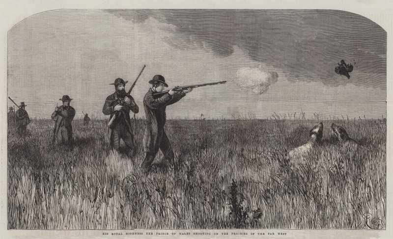 Ekselansları Galler Prensi Uzak Batı Çayırlarında ateş ediyor by Harrison William Weir