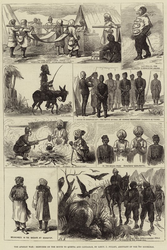 Afgan Savaşı, Quetta ve Candahar Güzergahından Eskizler by Harry Furniss
