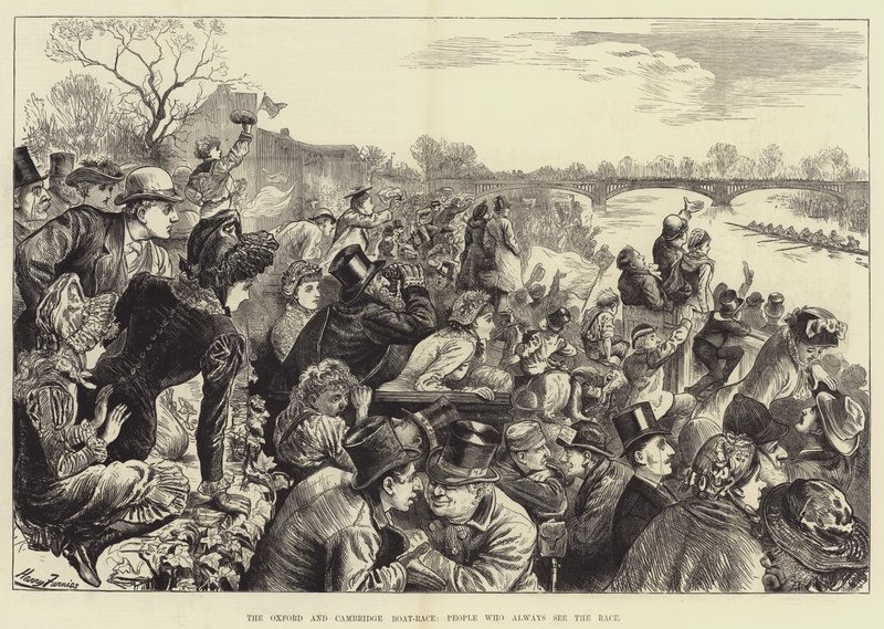 Oxford ve Cambridge Tekne Yarışı, Yarışı her zaman gören insanlar by Harry Furniss