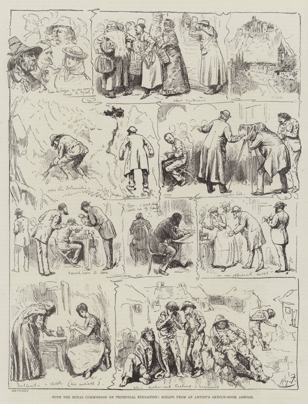 Kraliyet Teknik Eğitim Komisyonu ile Yurtdışında Bir Sanatçının Eskiz Defterinden Kırıntılar by Harry Furniss