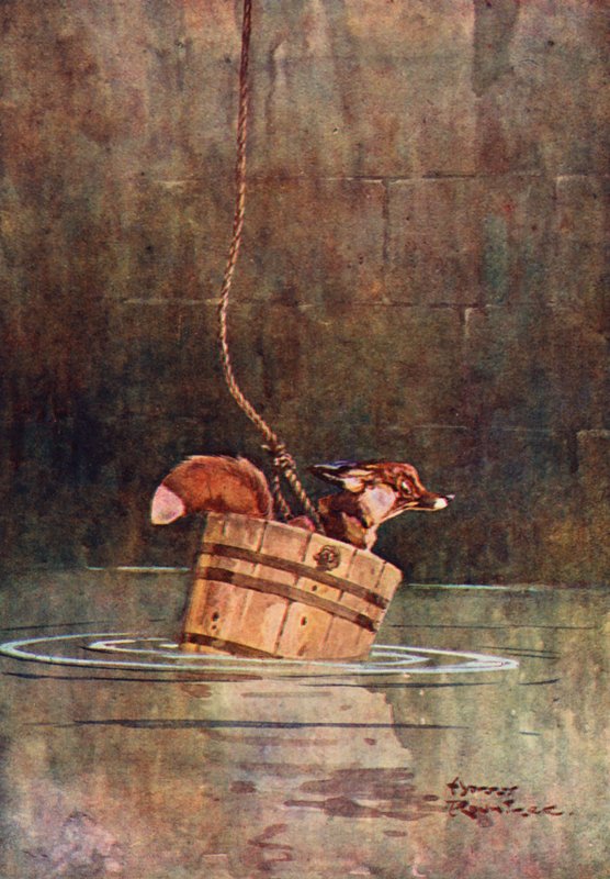 Kurt ve Tilki (renkli taş) by Harry Rountree