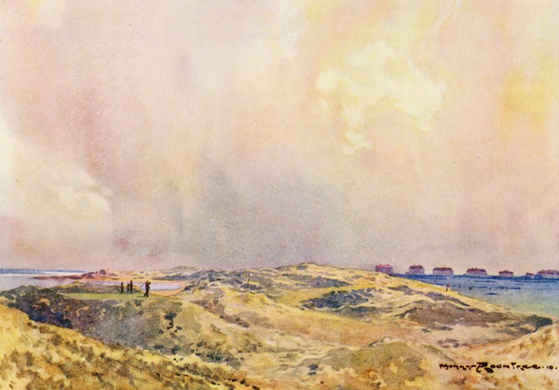 Golf Sahaları: Hoy gölü, on ikinci tee (renkli lito) by Harry (1878-1950) Rountree