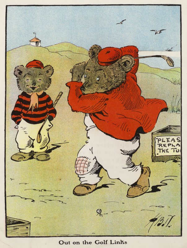 Golf Bağlantılarında (renkli lito) by Harry B Neilson