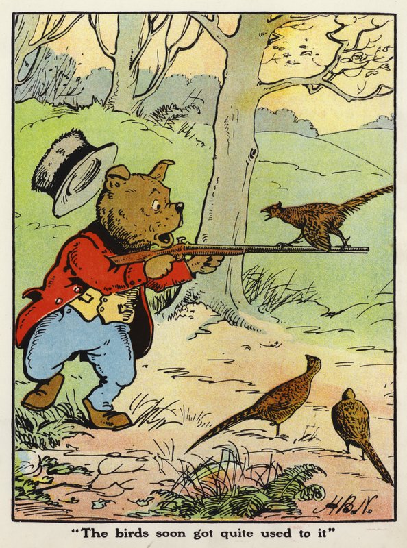 "Kuşlar kısa sürede buna oldukça alıştı" (renkli taş) by Harry B Neilson