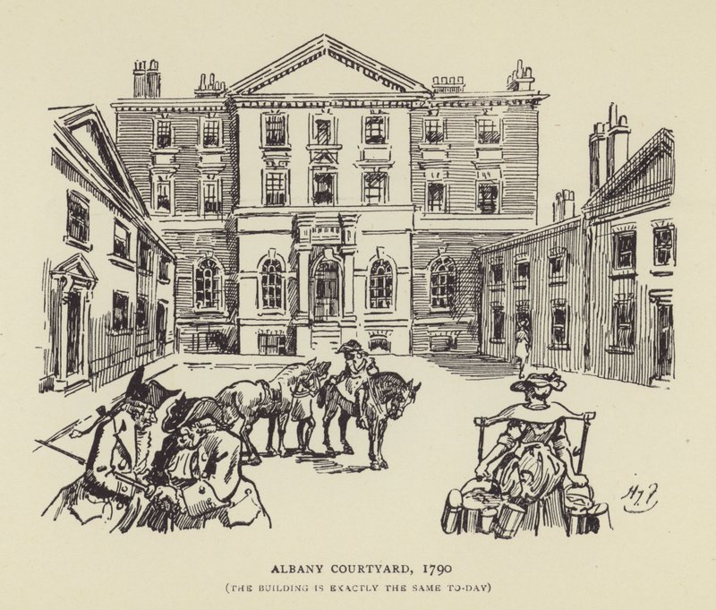 Albany Avlusu, 1790, Bina bugünün birebir aynısı. by Harry Furniss