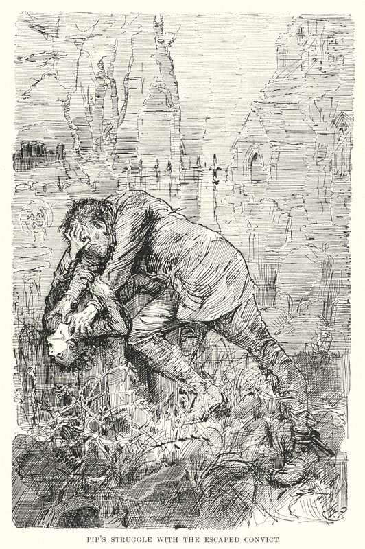 Charles Dickens tarafından Büyük Beklentiler için İllüstrasyon (lito) by Harry Furniss