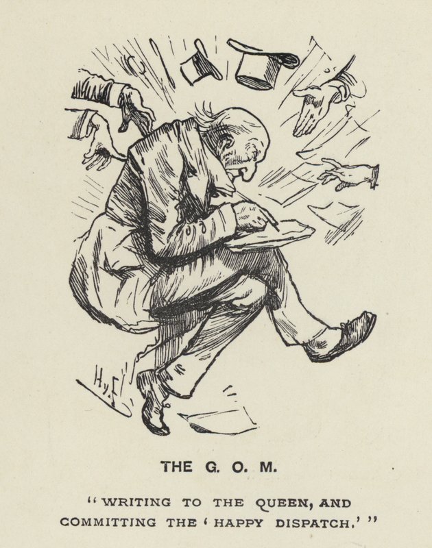 The Grand Old Man - GOM - WE Gladstone (taş) by Harry Furniss