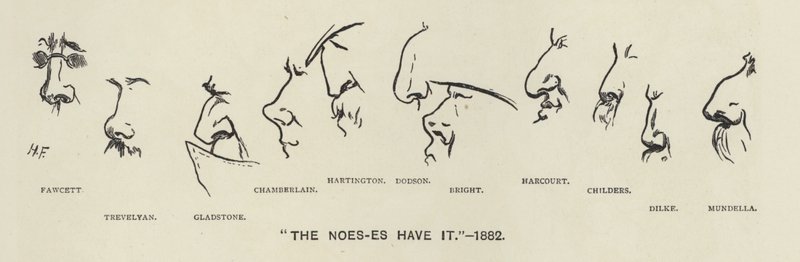 Noes-es (yani politikacıların burunları) var - 1883 (lito) by Harry Furniss