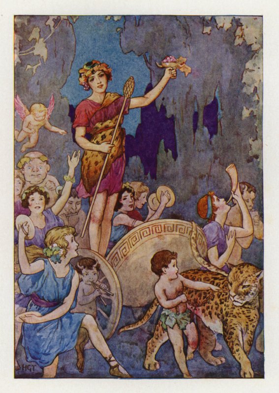 Bacchus (renkli lito) by Harry George Theaker