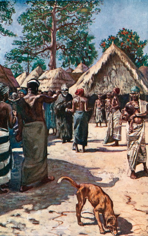 Şeytan bir Mandingo kasabasını ziyaret ediyor by Harry Hamilton Johnston