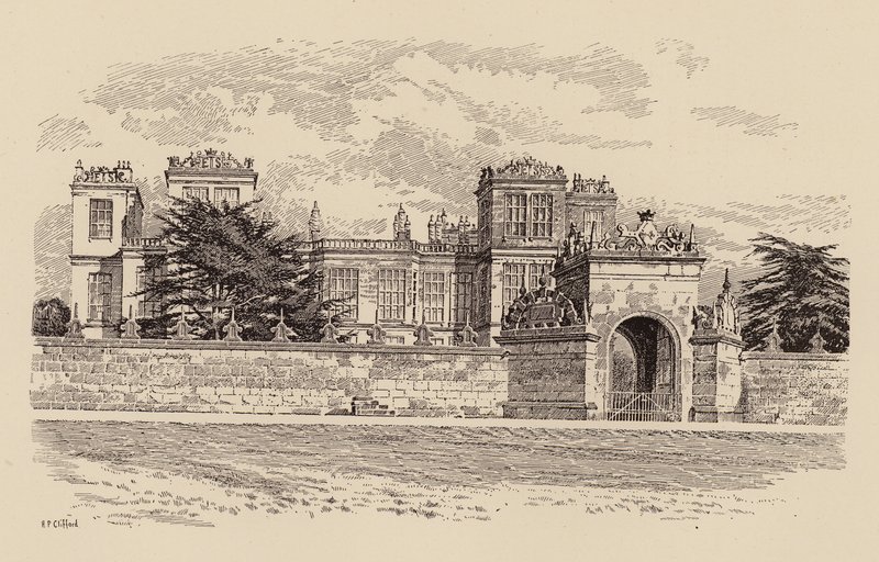 Hardwick Hall, Derbyshire (renkli taş) by Harry Percy Clifford