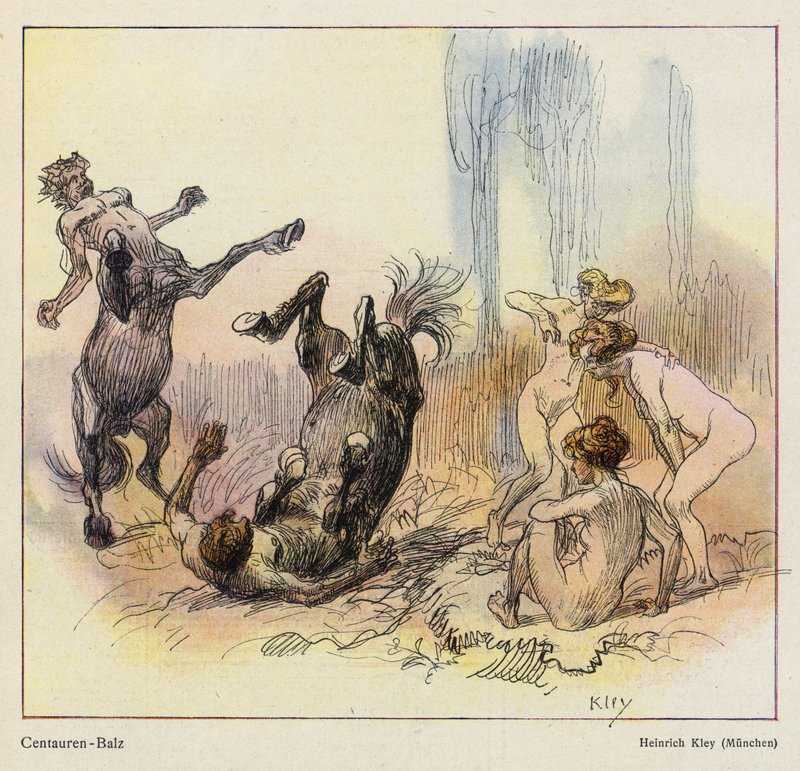 Centaurlar kur gösterisi by Heinrich Kley