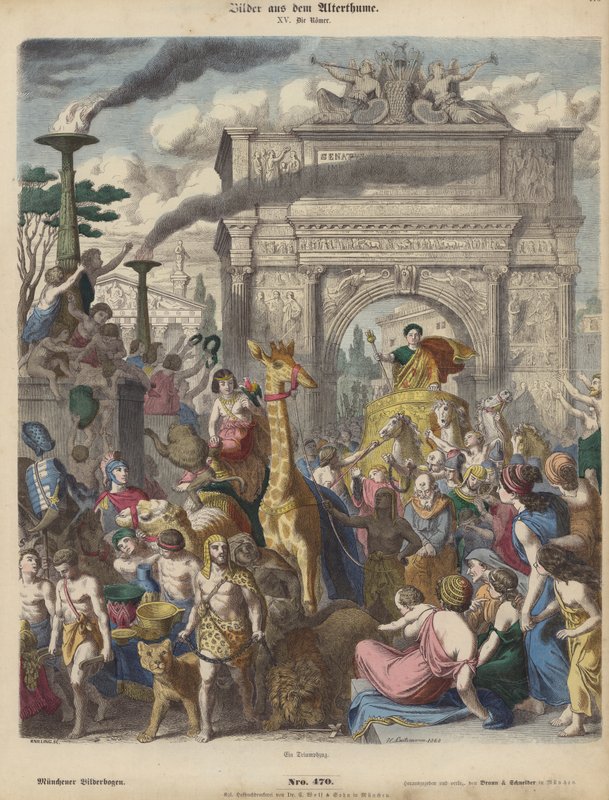 Bir Roma zaferi (renkli gravür) by Heinrich Leutemann