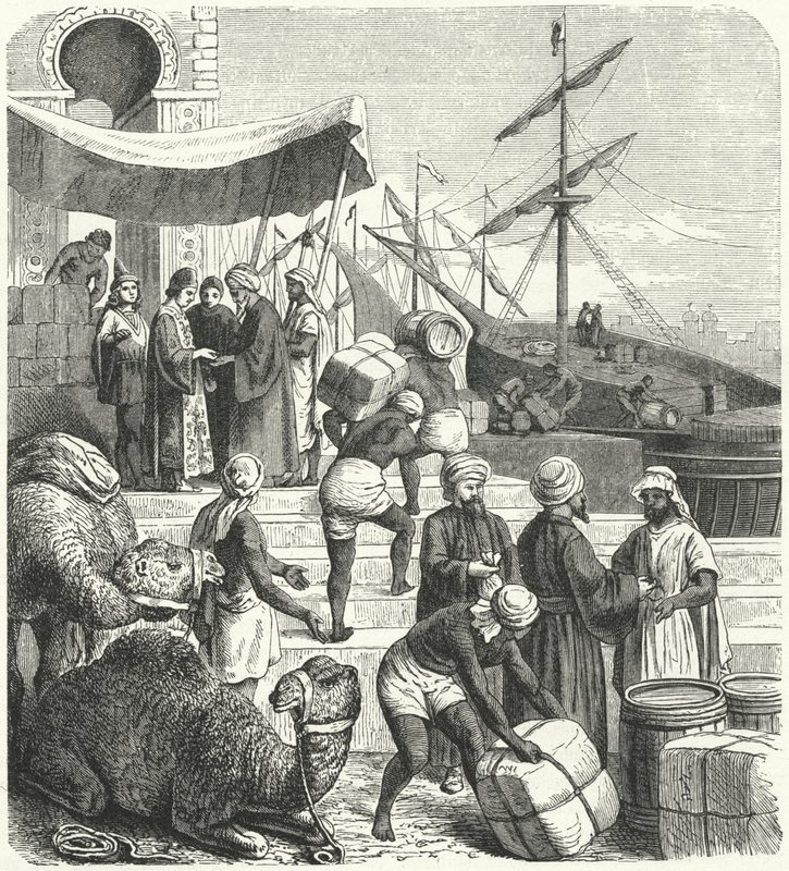 Arap tüccarlar (gravür) by Heinrich Leutemann