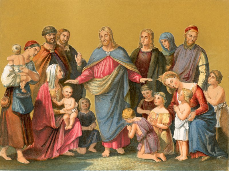 Mesih çocukları kutsadı by Heinrich Maria von Hess