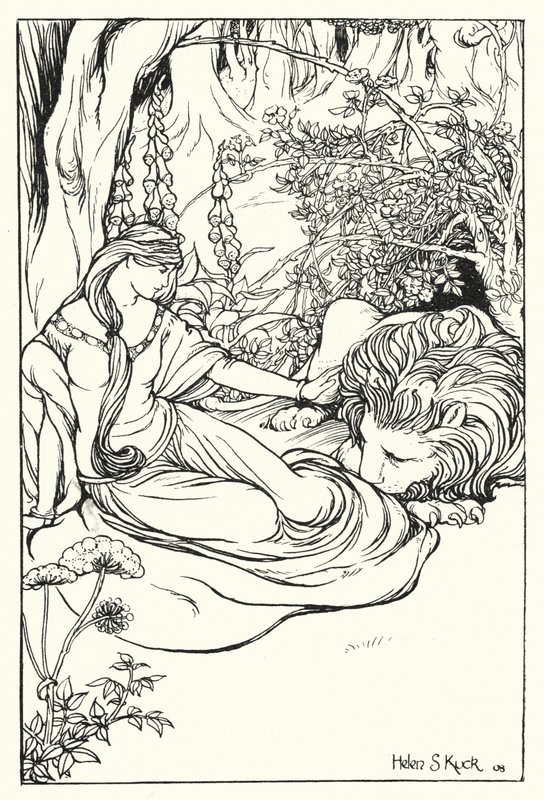 Una ve Aslan (gravür) by Helen S. Kuck