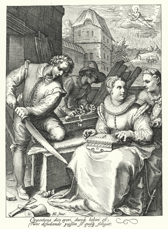 öğlen (gravür) by Hendrik (after) Goltzius