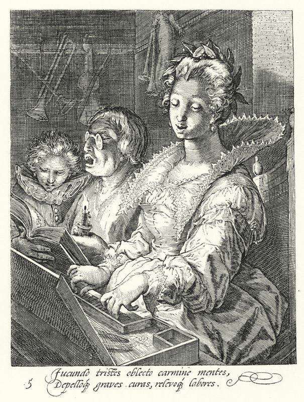 Müzik (gravür) by Hendrik (after) Goltzius