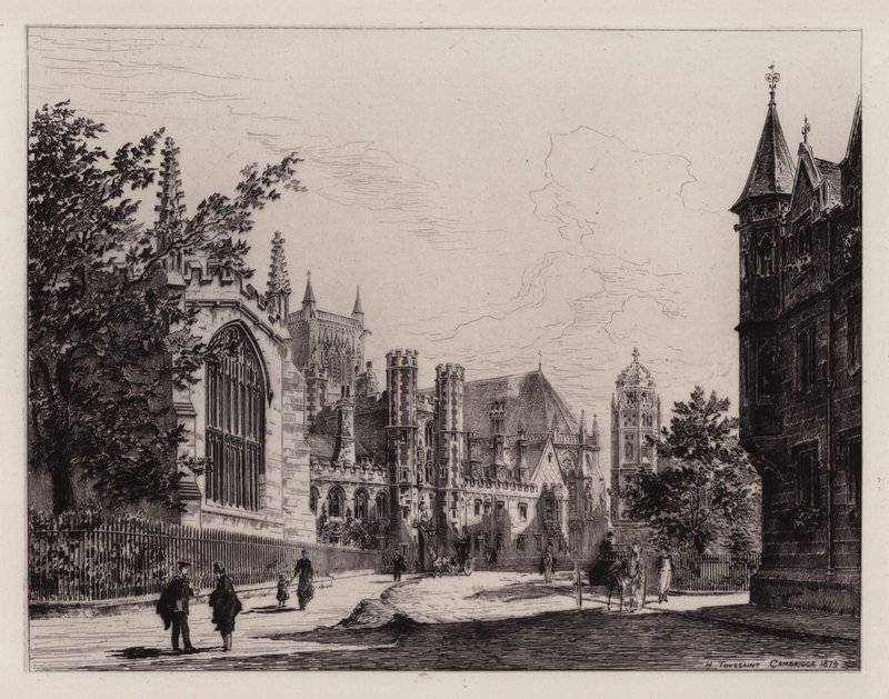 Cambridge: St John's College (gravür) by Henri (after) Toussaint