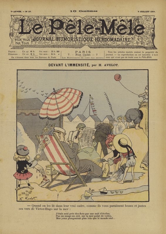 Sonsuzluğun önünde. Le Pele-Mele için çizim, 1901 by Henri Avelot