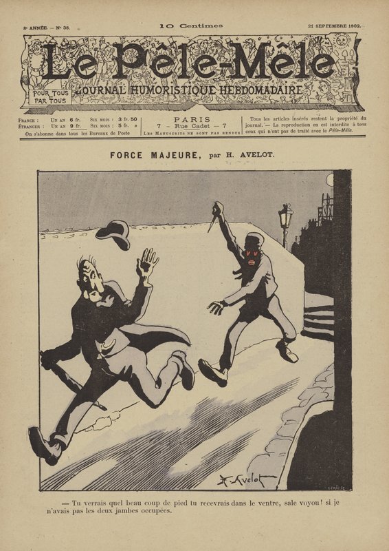 Mücbir sebep. Le Pele-Mele için çizim, 1902 by Henri Avelot