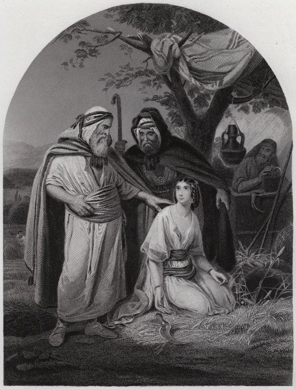 Boaz ve Ruth (gravür) by Henri Frederic (after) Schopin