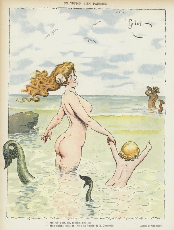 Le Rire (renkli taş) için çizim by Henri Gerbault