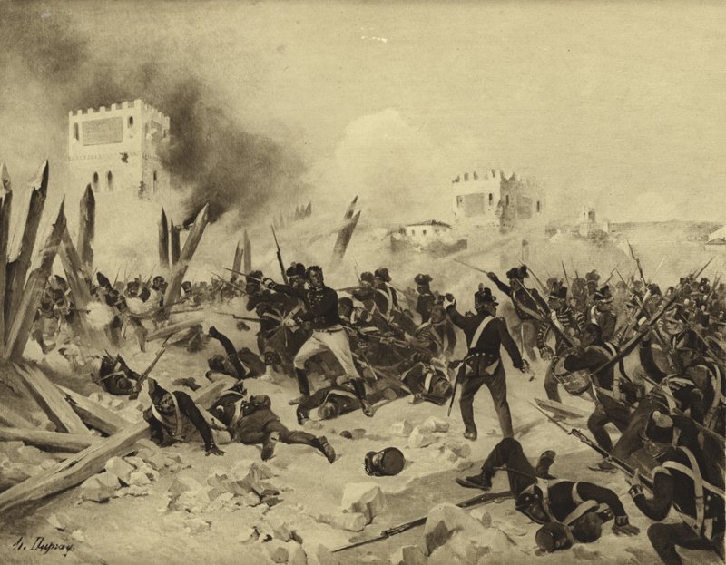 Badajoz Savaşı, 1812 (gravür) by Henri Louis Dupray