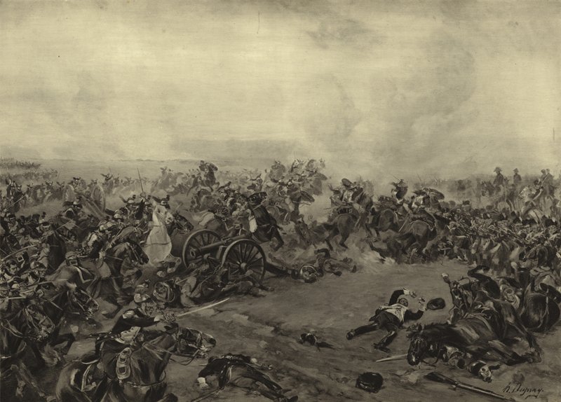Battle of Waterloo, 1815 (gravure) by Henri Louis Dupray