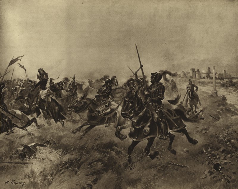 Spurs Savaşı, 1513 (gravür) by Henri Louis Dupray