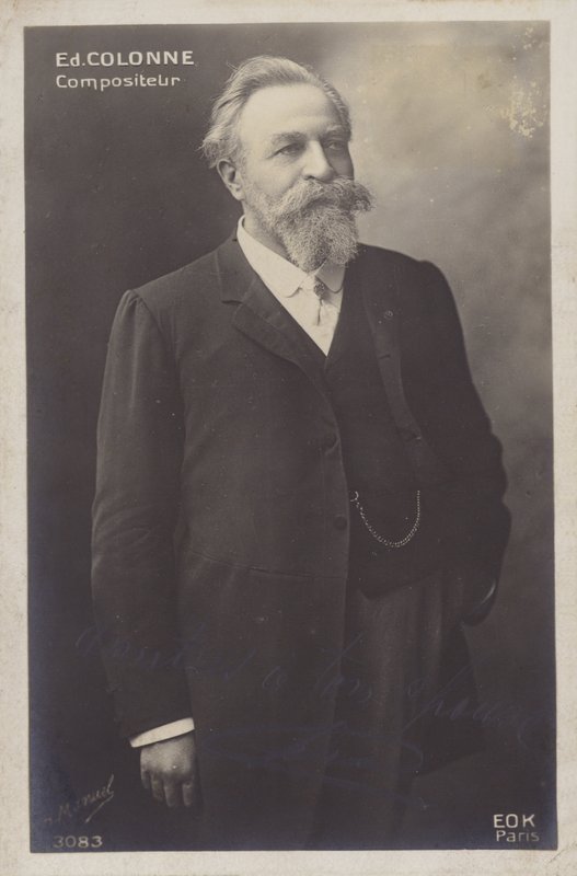 Edouard Colonne, Fransız orkestra şefi ve kemancı (1838-1910) (b/w fotoğraf) by Henri Manuel