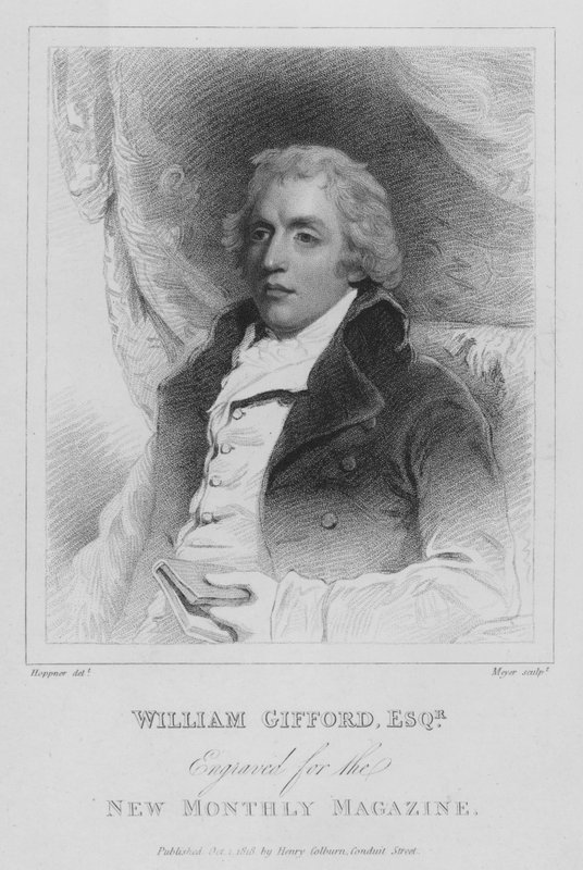 William Gifford, İngiliz hiciv şairi, eleştirmen ve Quarterly Review dergisinin editörü by Henri after Meyer