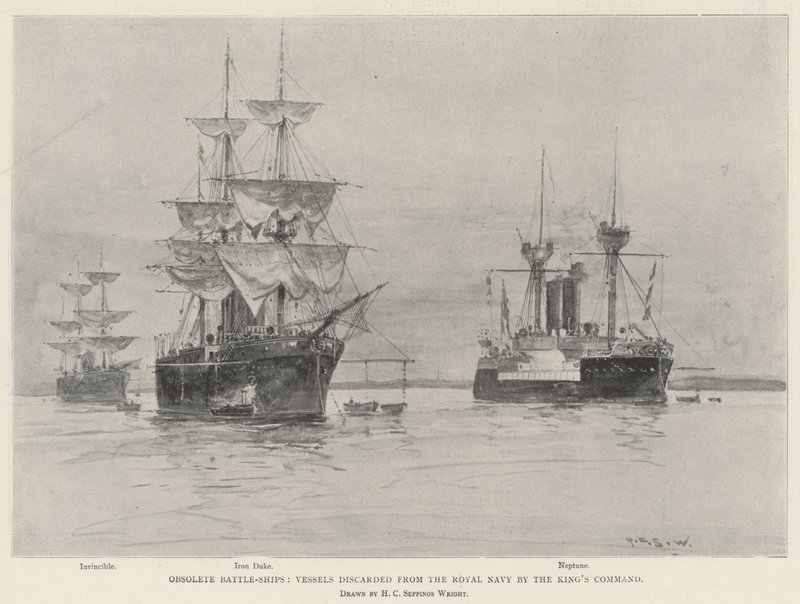 Eski Savaş Gemileri, Kralın Komutanlığı tarafından Kraliyet Donanmasından atılan Gemiler by Henry Charles Seppings Wright