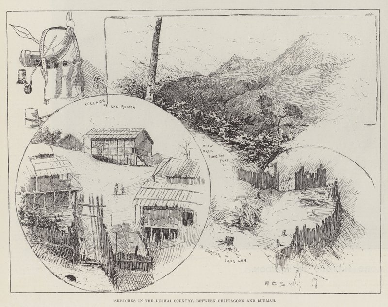 Chittagong ve Burmah arasındaki Lushai Ülkesinde Eskizler by Henry Charles Seppings Wright