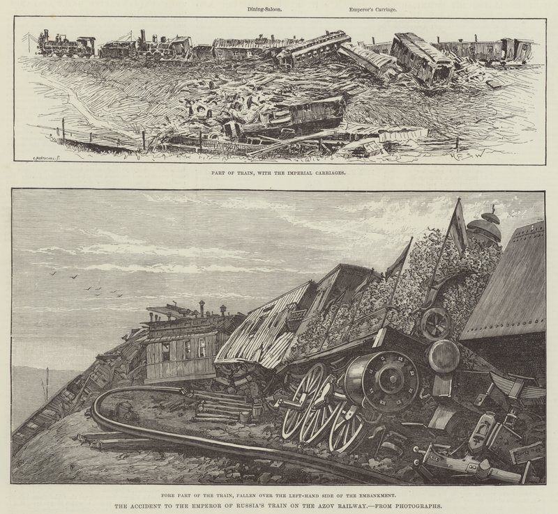 Azak Demiryolunda Rusya İmparatoru Treninin Kazası by Henry Charles Seppings Wright